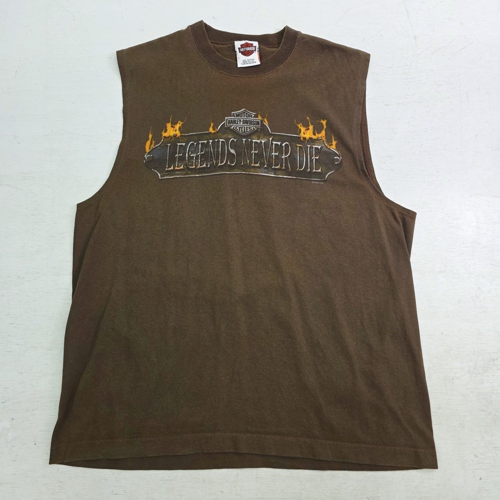 Harley Davidson Orlando FL Wolf Moon Sleeveless Shirt Men's L Legends Never Die